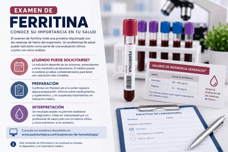 Examen de ferritina: qué evalúa y cuándo puede solicitarse